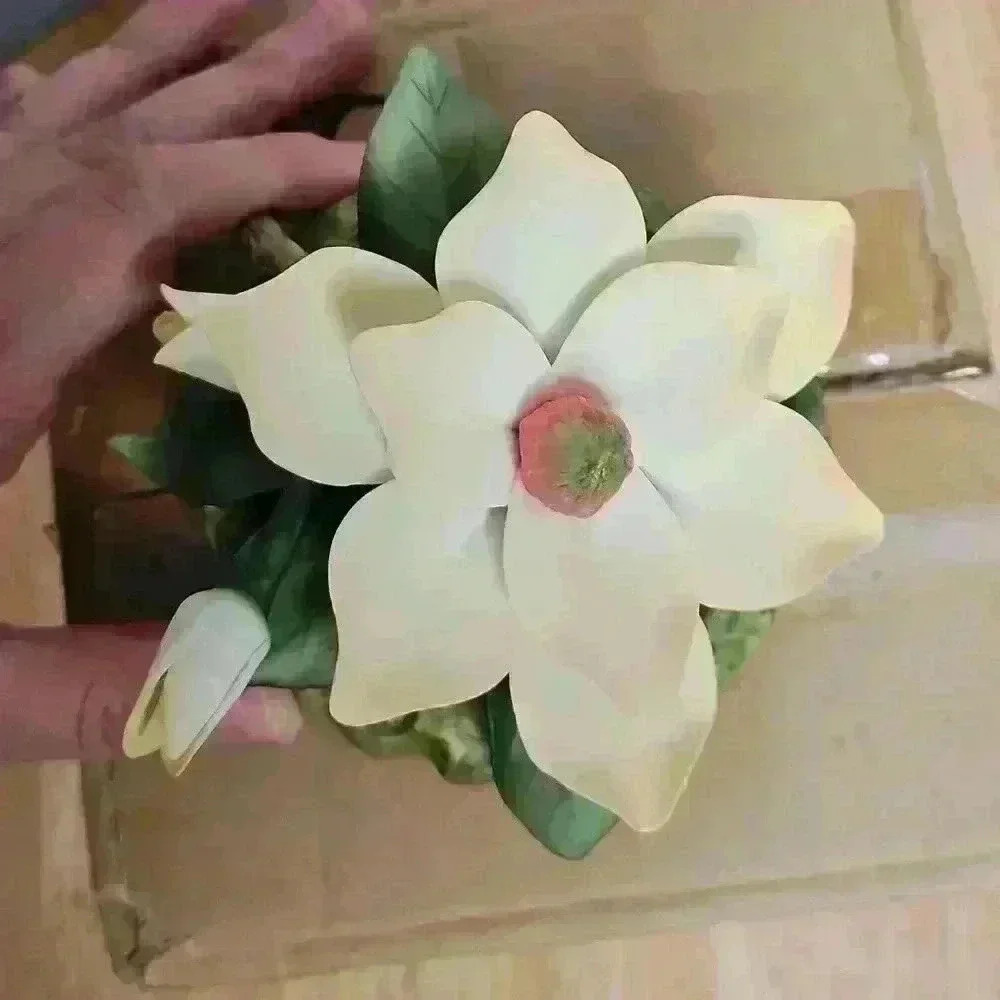 Ivory Magnolia Flower Candle Topper - Picture 3 of 4